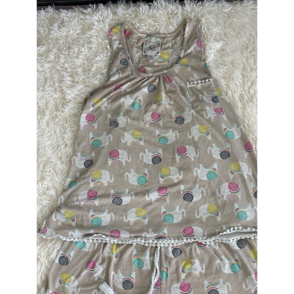 PJ Couture Womens Pajama Set Tank Top‎ Shorts Elephant Print XL Sleepwear - Picture 3 of 7